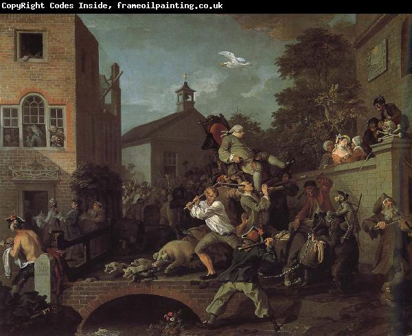 William Hogarth The auspices of the members of the election campaign
