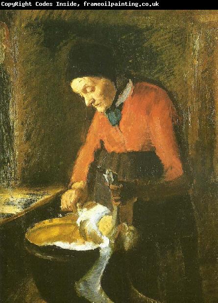 Anna Ancher gamle lene plukker en gas
