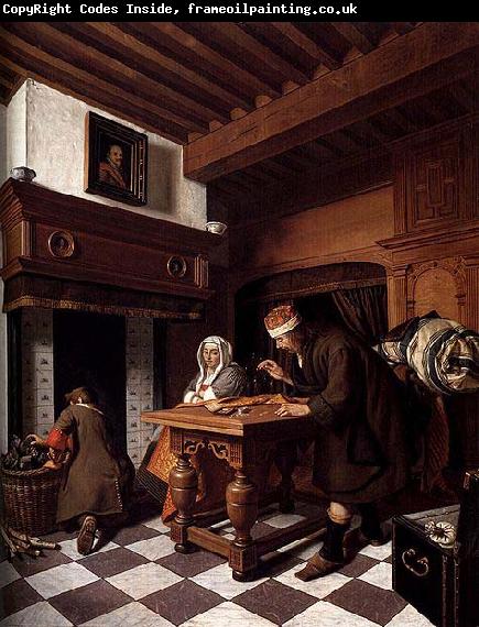 Cornelis de Man A Man Weighing Gold.
