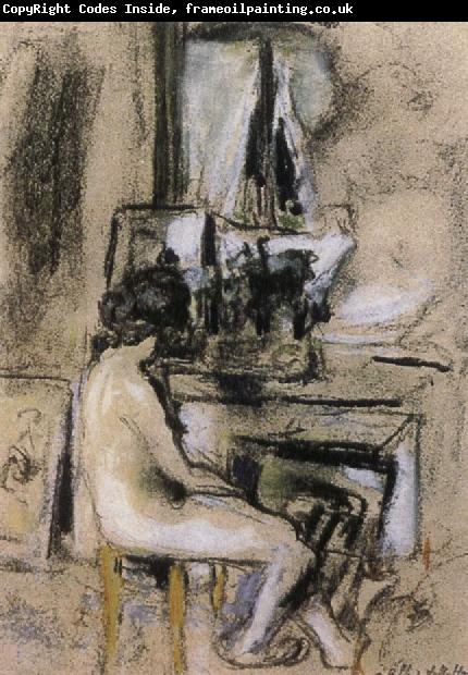 Edouard Vuillard Nude front of the fireplace