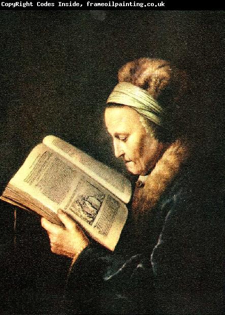 Gerard Dou portratt av rembrandts mor