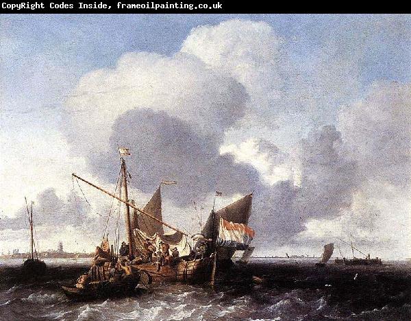 Ludolf Backhuysen Ships on the Zuiderzee before the Fort of Naarden