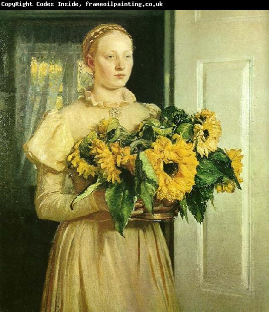 Michael Ancher pigen med solsikkerne