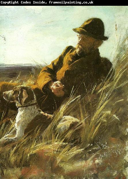 Peter Severin Kroyer jager med hund