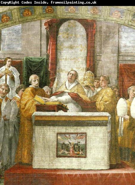 Raphael oath of pope leo 111fresco detail