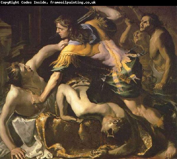 Bernardino Mei Orestes slaying Aegisthus and Clytemnestra