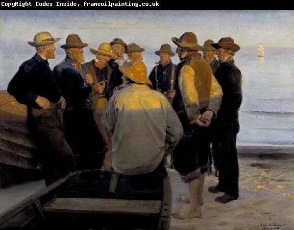 Michael Ancher Fishermen by the Sea on a Summer Evening