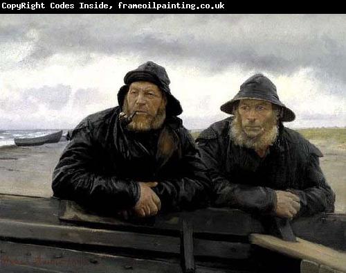 Michael Ancher Two Fishermen beside a Boat