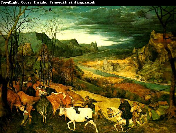 Pieter Bruegel boskapen drivs hem