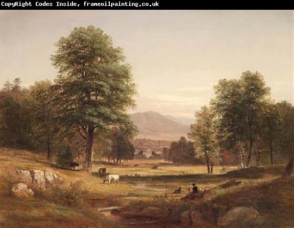 Samuel Lancaster Gerry Peaceful afternoon with sheep and cows.
