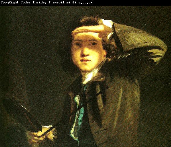 Sir Joshua Reynolds self-portrait shading the eyes