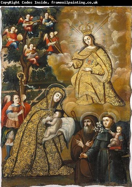 unknow artist Virgin of Mercy with Three Saints