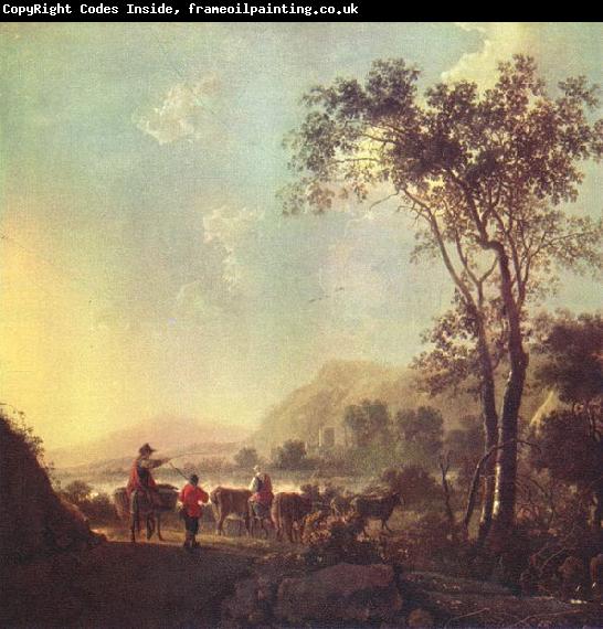 Aelbert Cuyp Landscape with herdsman and cattle