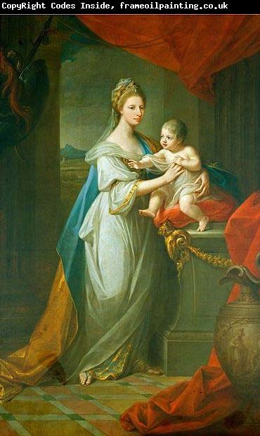 Angelica Kauffmann Portrait of Augusta of Hanover with her first born son Karl Georg of Brunswick