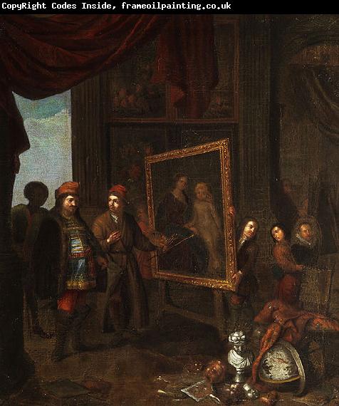 Anonymous A nobleman visits an artist in his studio