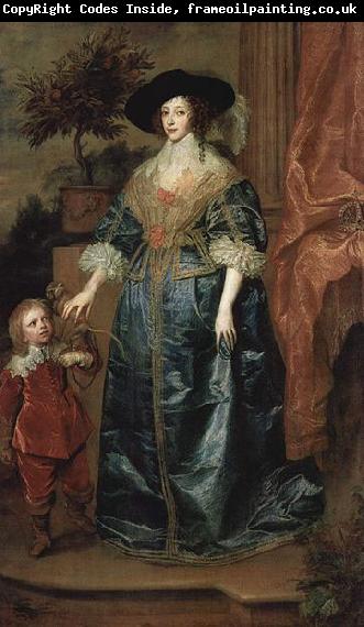 Anthony Van Dyck Portrat der Konigin Henrietta Maria, mit Zwerg Sir Jeffrey Hudson