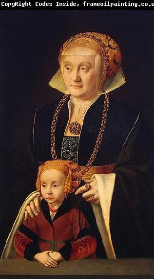 Barthel Bruyn Portrait of a Lady with her daughter
