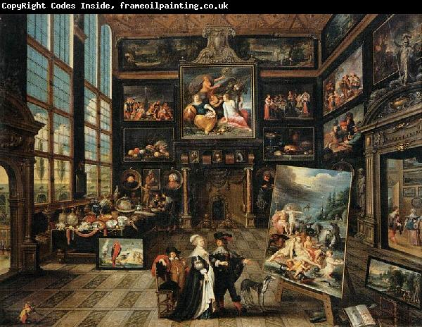 Cornelis de Baellieur Interior of a Collectors Gallery of Paintings and Objets dArt