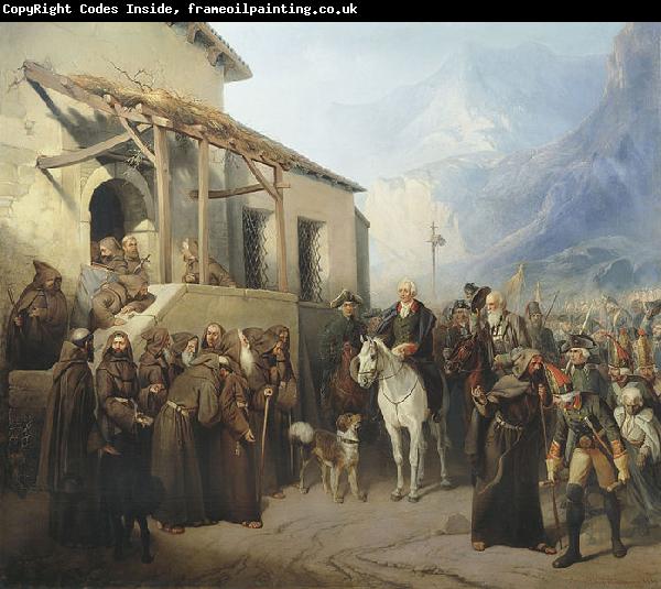 Creator:Adolf Charlemagne. Field Marshal Alexander Suvorov at the top of the St. Gotthard September 13