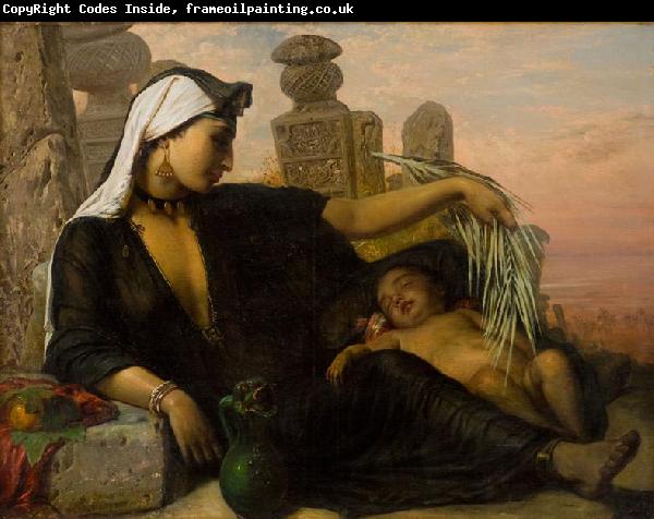 Elisabeth Jerichau Baumann Egyptian Fellah woman with her child.