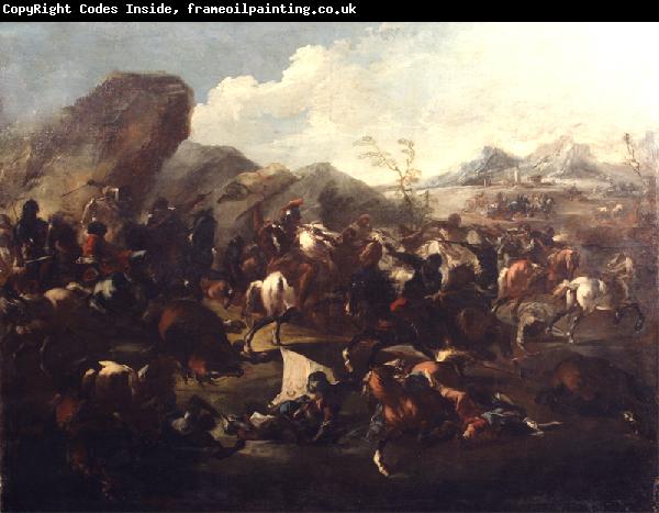 Francesco Maria Raineri Battle among Christians and Turks. Oil-painting,