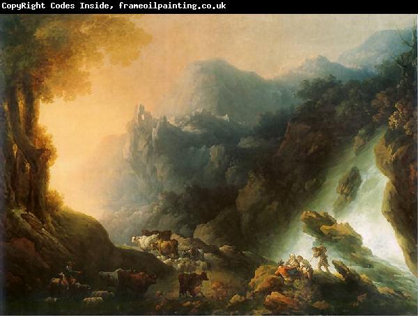 Franciszek Ksawery Lampi The mountain scenery from waterfall