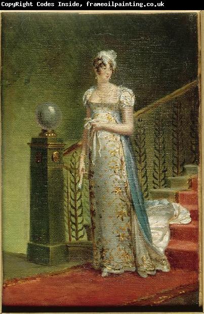 Francois Gerard Portrait of Caroline Murat descending the staircase of Elysee Palace