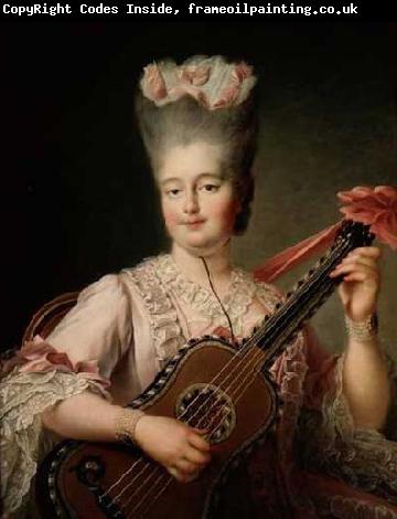 Francois-Hubert Drouais Madame Clotilde playing the guitar