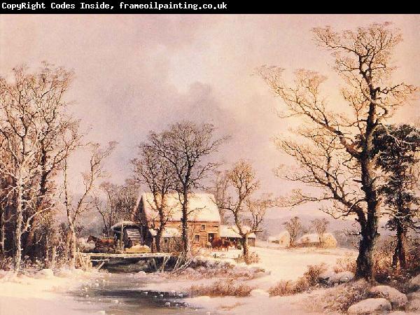 George Henry Durrie Winter in the Country, The Old Grist Mill