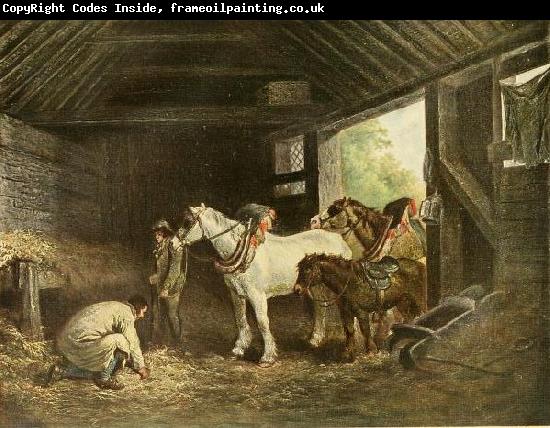 George Morland The inside of a stable