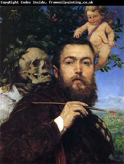 Hans Thoma Self portrait with Love and Death