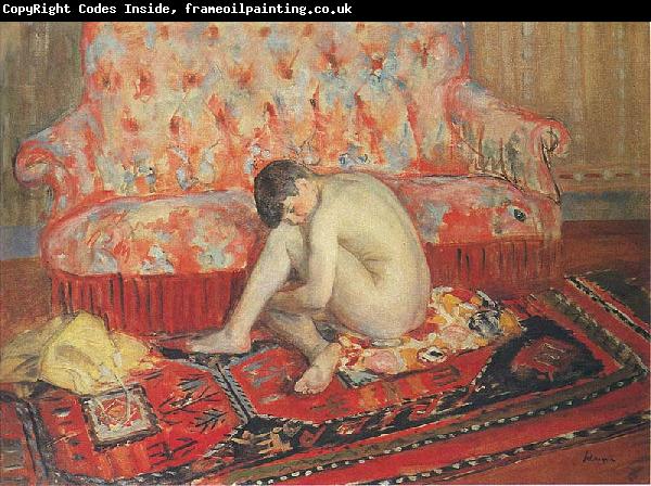 Henri Lebasque Prints Nude on Red Carpet,