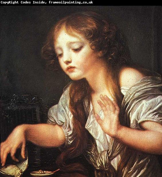 Jean Baptiste Greuze Young Girl Weeping for her Dead Bird