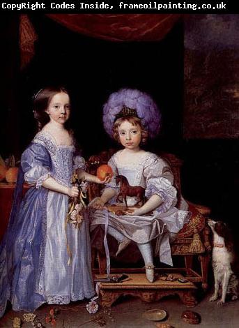 John Michael Wright Painting by John Michael Wright of Catherine Cecil and James Cecil,
