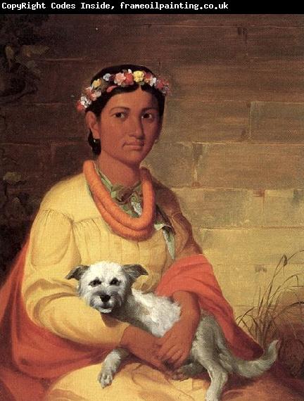 John Mix Stanley Hawaiian Girl with Dog
