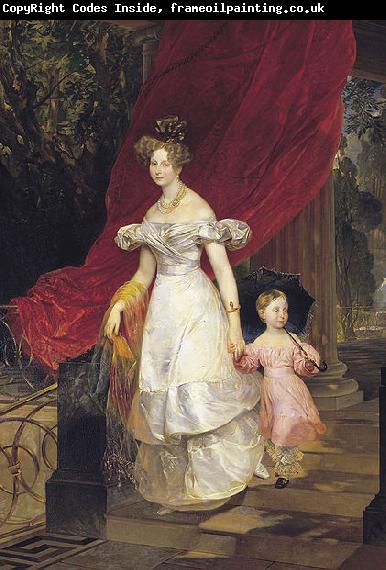 Karl Briullov Portrait of Grand Duchess Elena Pavlovna and her daughter Maria