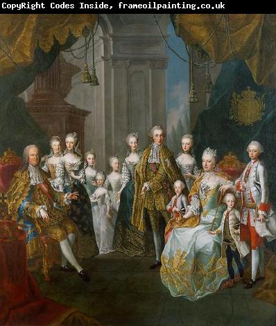 Martin van Meytens Stephan und Maria Theresia mit elf Kindern