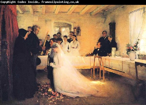 Pascal Adolphe Jean Dagnan-Bouveret Blessing of the Young Couple Before Marriage