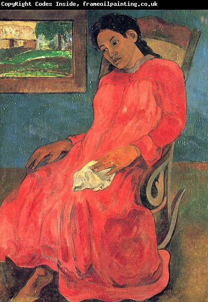 Paul Gauguin Frau im rotem Kleid