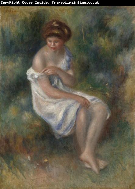 Pierre Auguste Renoir Seated Girl in Landscape