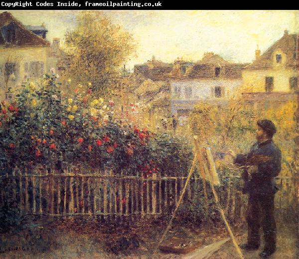 Pierre Auguste Renoir Monet painting in his Garten in Argenteuil