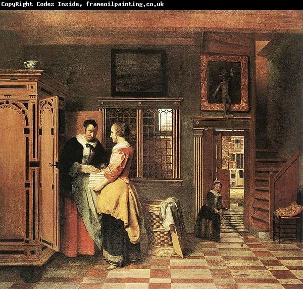 Pieter de Hooch At the Linen Closet