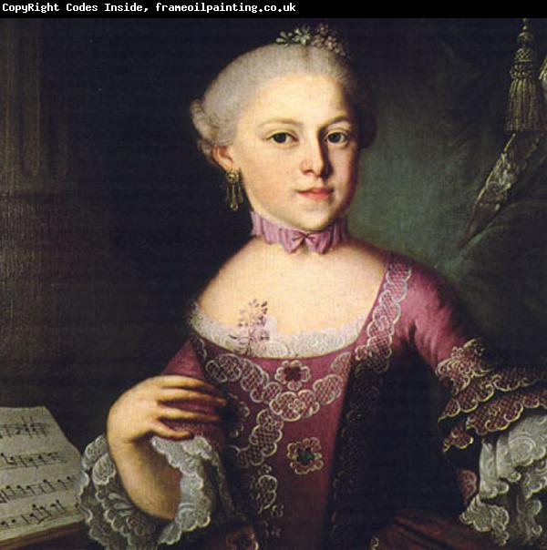 Pietro Antonio Lorenzoni Portrait of Maria Anna Mozart