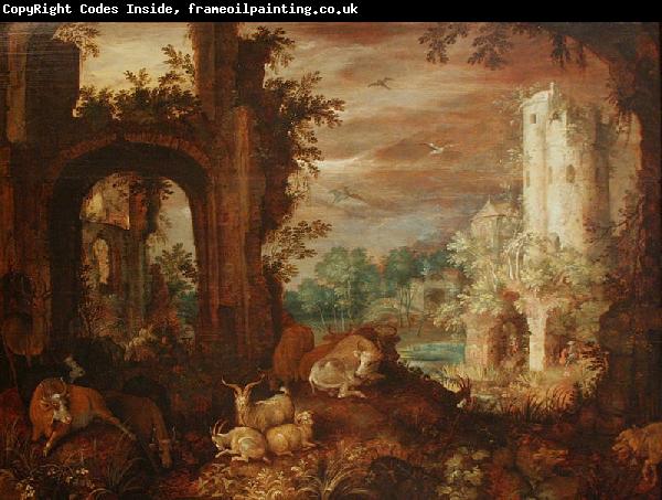 Roelant Savery Herds in the ruins