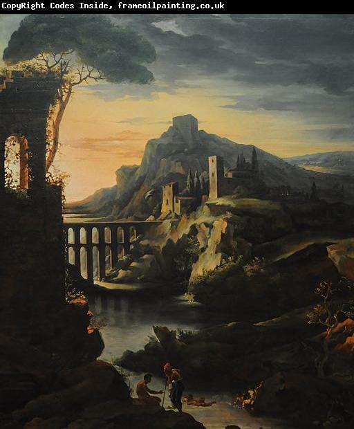 Theodore   Gericault Landscape with an Aquaduct