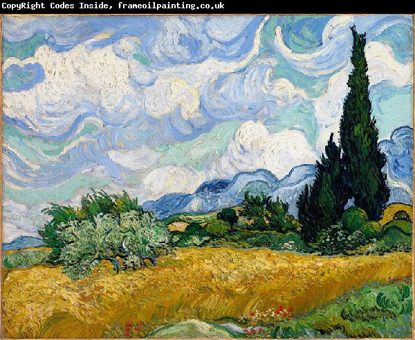 Vincent Van Gogh Wheat Field with Cypresses