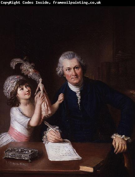 William Hoare Portrait of Christopher Anstey with his daughter