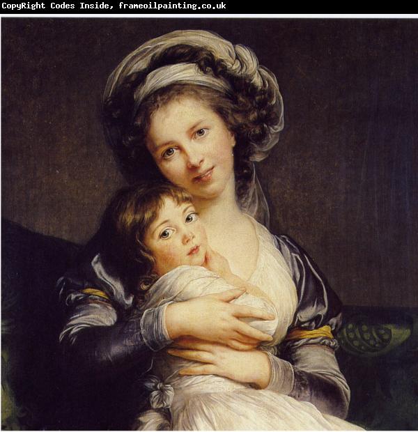 elisabeth vigee-lebrun Self-Portrait in a Turban with Her Child