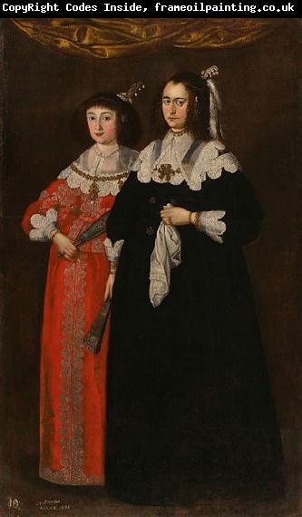 unknow artist Portrait of Catherine Potocka and Maria Lupu (daughter of Vasile Lupu), two wives of Janusz Radziwill