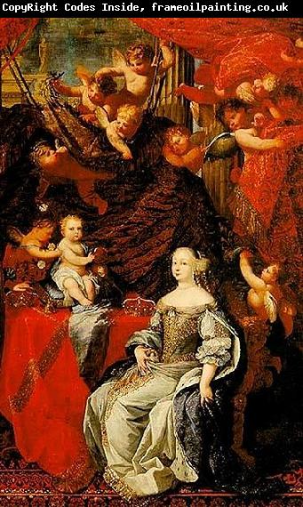 unknow artist Detail of an allegorical painting of the Duchess of Savoy with her son the future Vittorio Amedeo II